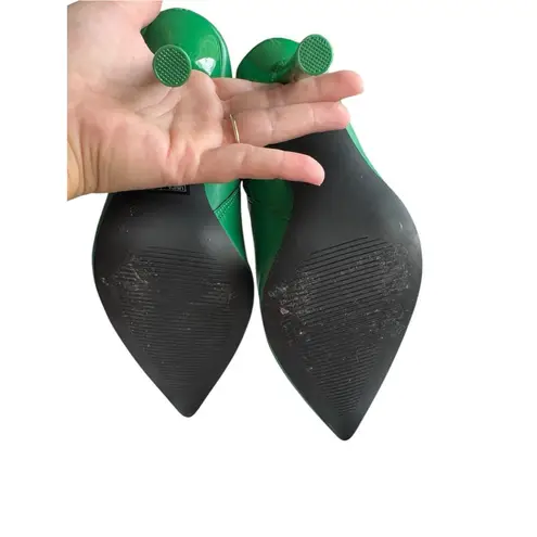 Forever21 Green Faux Leather Pointed Toe Stiletto Heel Ankle Boots Size 5.5