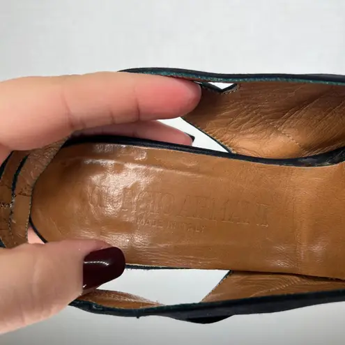 Giorgio Armani Black Satin Slingback Heels Size 38.5