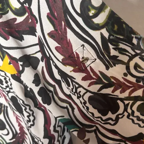 Josephine Chaus Chaus Size Large Art To Wear Asymmetrical Hem Top Fall Tab Sleeves Semi Sheer