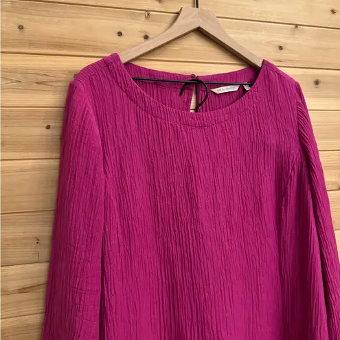 Soft Surroundings XL Magenta Oceo Tunic Wide Leg Gauze Textured Set Lagenlook