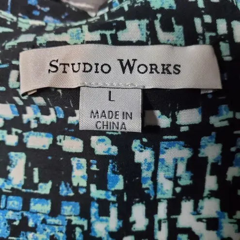 Studio Works Studio Work Blue & Black Button Down Shirt (L)