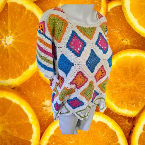 Hand Made Granny Square Patchwork Sweater