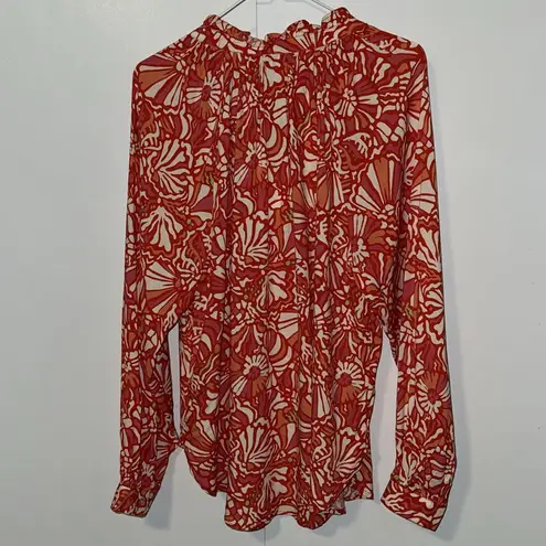 Alex & Jordan Women’s Mod Button Down Long Sleeve Top Blouse Size Large L Pink