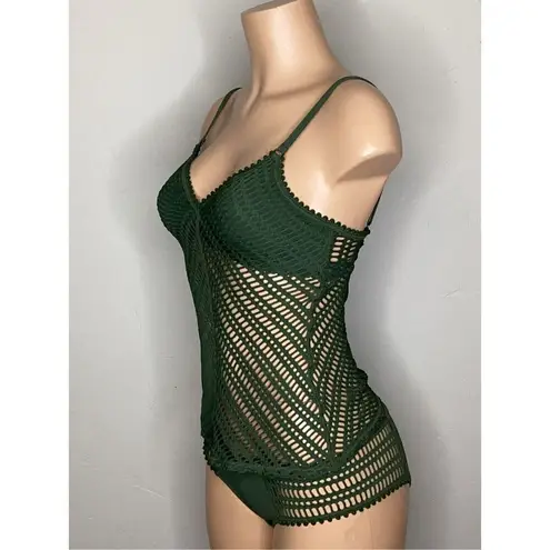 Robin Piccone New. green crochet tankini set. Small. Retails $205