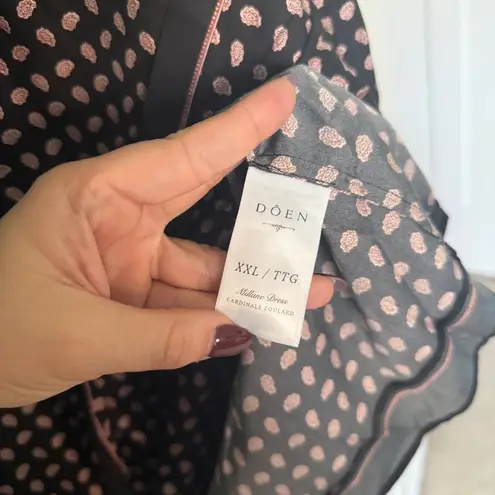 Doen Silk MILLANE DRESS IN CARDINALE FOULARD Sleeveless Black Size XXL