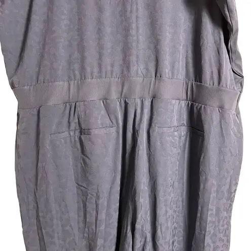 Athleta Brooklyn Textured Jacquard Leopard Medieval Violet Jumpsuit Size 26