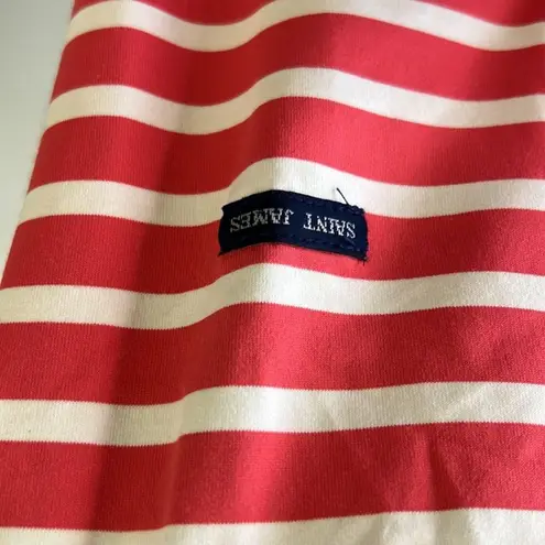 Saint James Pink and White Striped boat, neck 3/4 Sleeve casual Dress size 10