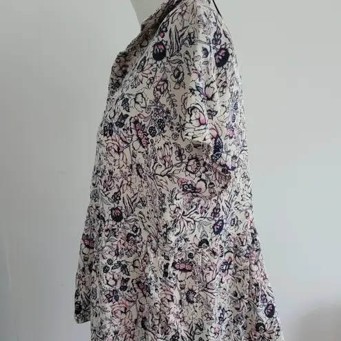 Rachel Zoe NWT  Floral Linen Peplum Top S