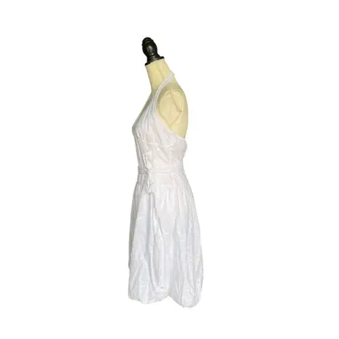 Bisou Bisou White Eyelet Halter Fit-and-Flare Dress Size 10 Casual Summer