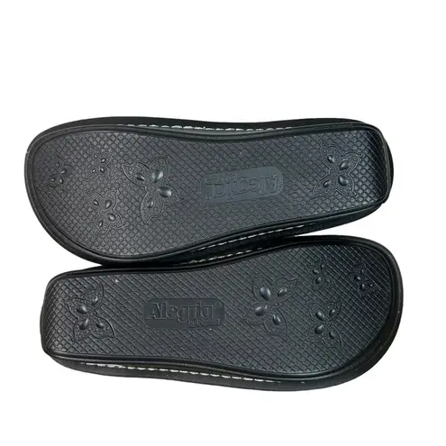 Alegria Keli Sandals Womens Size 38 Black White Floral Comfort Leather Open Toe