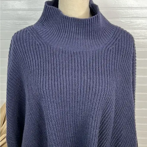 Topshop  Drop shoulder Pullover Mock Neck Oversized Sweater Blue Size L US 12