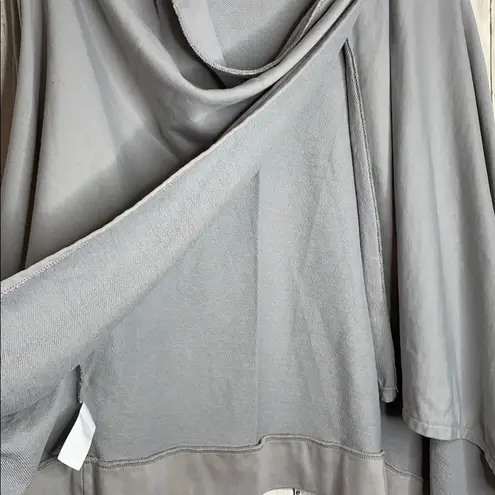 Loft Lounge gray drape wrap sweatshirt EUC