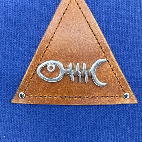 Most Wanted USA Womens Navy Lightweight Canvas Leather Shoulder Tote Handbag