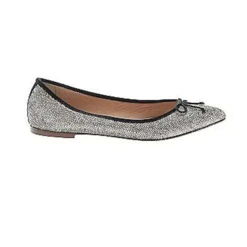 J.Crew Womens Gemma Glitter Ballet Flats Silver Size 7