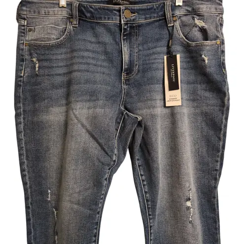 Liverpool NWT Kennedy Distressed Crop Mid Rise Jeans ECO Style 16W