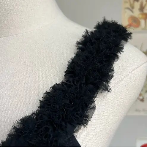 Oleg Cassini Black Ruffle Cocktail Dress Sweetheart Neckline size 8 medium