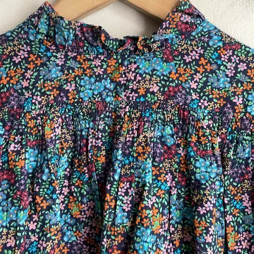 DOEN The Rose Top Navy Lady Bird Floral Print Blue