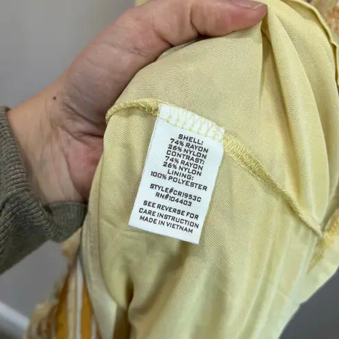 By the River Yellow Floral Midi Dress Tie Strap Sundress Cottagecore Size M Size M