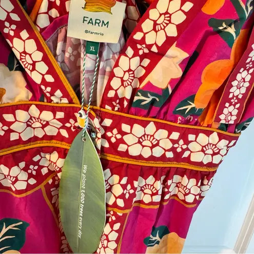 Farm Rio NWT Flower Tapestry Tie Shoulder Midi Dress | XL