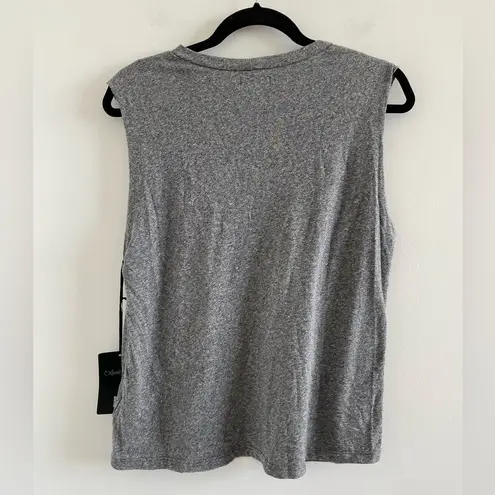 Lauren Moshi Grey Crystal Embellished Skull Kel Tank Top Size Medium New W/ Tag