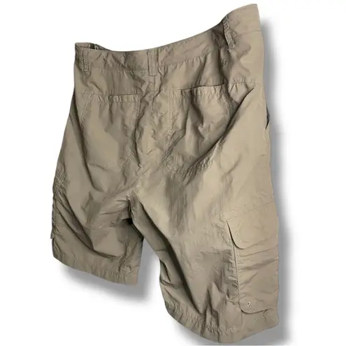 REI SPF 50 Hiking Shorts Women's Khaki Size 16 Cargo Pocket Lightweight Outdoors Green