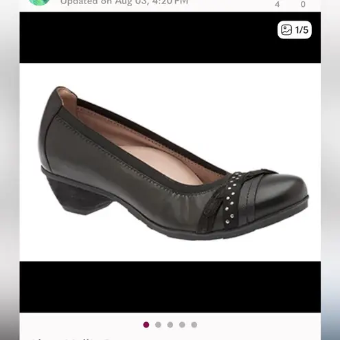 Abeo Nellie Pumps Sz 9.5N Slip On Leather Career Wear Academic Professional Black