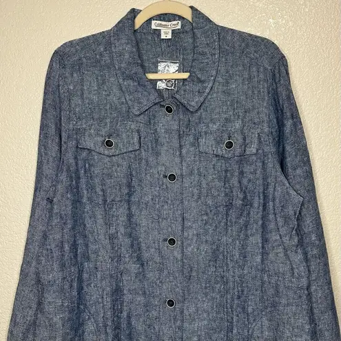 Coldwater Creek NWOT 100% Linen Oversized Button Down Shacket Jacket