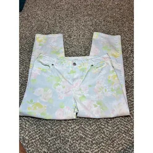 J. Jill Pastel Floral Crip Pants Size 6