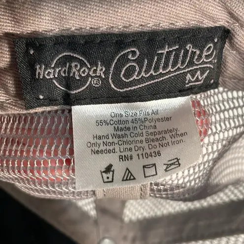 Hard Rock Cafe Hard Rock snake skin print Couture snap back trucker mesh zig zag stitch detail