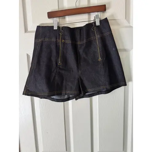 Unique Vintage Unique Vintage Denim Shorts High Waist Stretch Black w/ Pockets Size L - Image 11