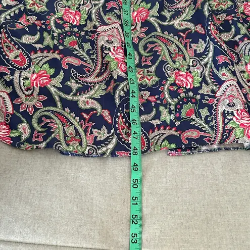 Allison Smith Floral Paisley Satin Nightshirt Nightgown Large Sleepwear Lounge Blue