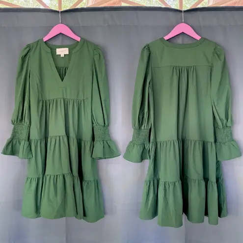 Pomander Place Kenzo Hunter Green Crepe Dress