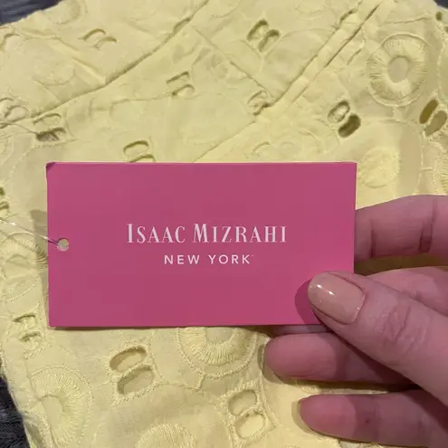 Isaac Mizrahi New York NWT Size 2 Citron Yellow Eyelet South Hampton Crop Pants