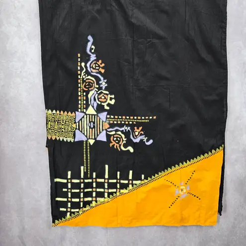 None Black Painted Tribal Long Indian Dupatta Shawl Scarves Wrap Scarf 80x24