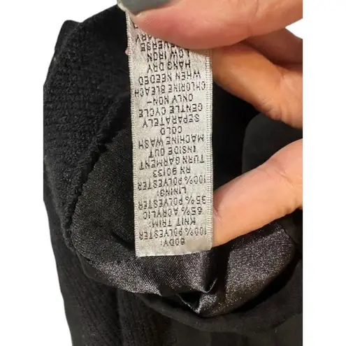 Joan Rivers Black Faux Suede Mandarin Collar Full Zipper Moto Jacket Women Sz M