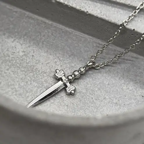 Silver Dagger Sword Necklace