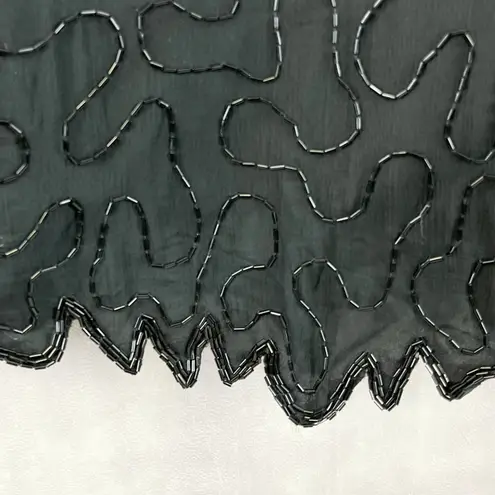 Laurence Kazar Vintage Womens Beaded Silk Top 3X Glam Goth Formal Party Art Deco