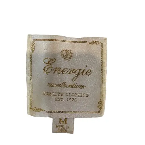 Energie Cream V-Neck Knit Pullover Sweater Women Sz M