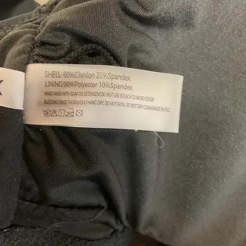 Women's One Piece Bathing Suit V Wire Color Block Mesh Waist Swimsuit Size XL Black