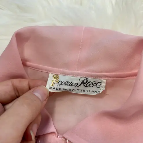 GOLDEN ROSE Vintage Top Sheer Pink Embroidered Romantic Feminine Ethereal Fairy Size undefined