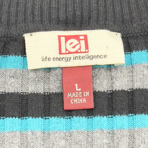 Lei Womens Sweater Large Ribbed Emo Indie Soft Grunge 2000s Elena Gilbert Bella Gray