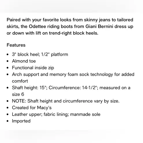 Giani Bernini Black Heeled Boots Elegant Streamlined Silhouette