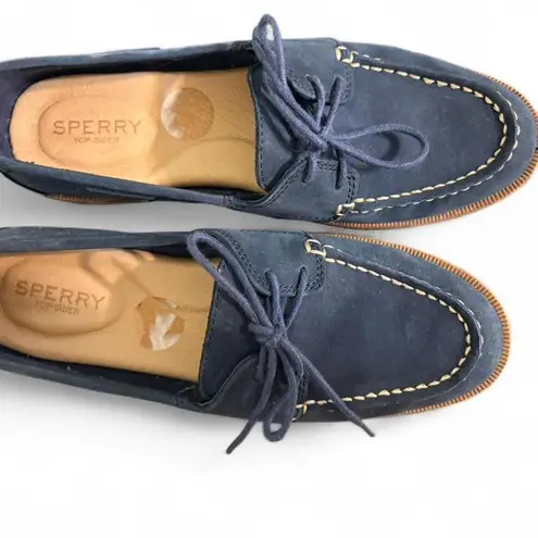 Sperry  Navy Blue Suede Top Sider Boat Shoes Loafers Size 6 - Image 2