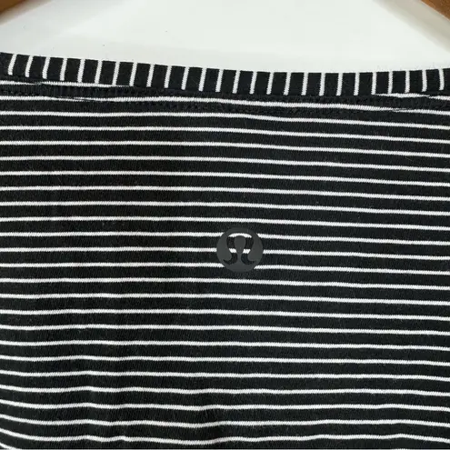 Lululemon  Back In Action Long Sleeve Hype Stripe Black White Size 6