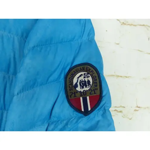 Scandinavian Explorer Down Jacket Women S Blue Ultra Light Quilted Puffer Hoodie