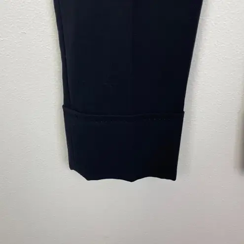 Escada Woman's 40/ US 10 Black High Waisted Cropped Cuffed Career Trouser Pants