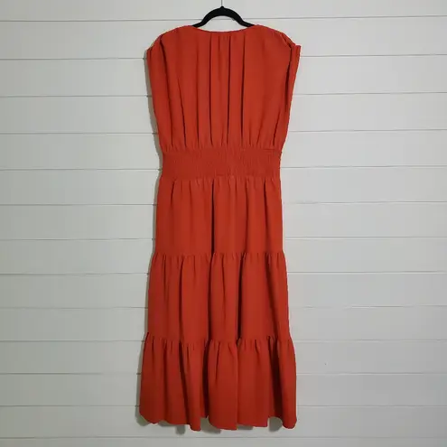 Calvin Klein  Women's Gauze V-neck Tiered‎ Skirt Dress Size 12