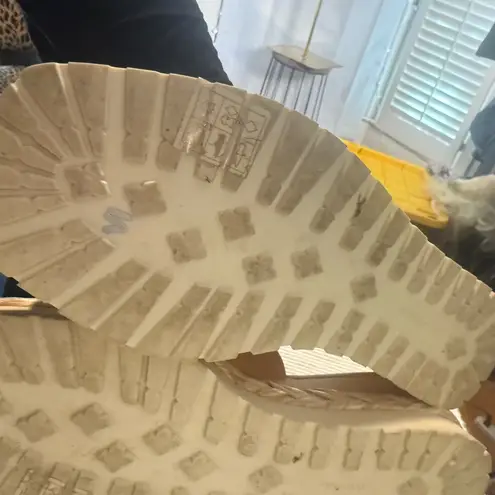 Dolce Vita Platform Slide Sandals Tan Espadrille Style Size 8.5