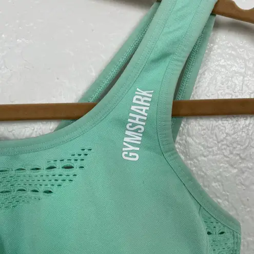 Gymshark  Energy Seamless Sports Bra Light Green Mint Strapy Eyelet Contour S