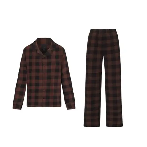 SKIMS Size 4X Plaid Sleep Set Jasper Buffalo Check Holiday Brown PJs 4XL NWT - Image 4